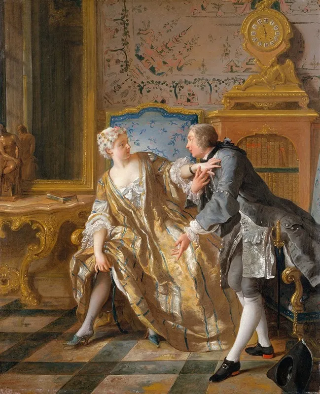 The Garter Wall Art by Jean-François de Troy - High-Resolution Digital Print