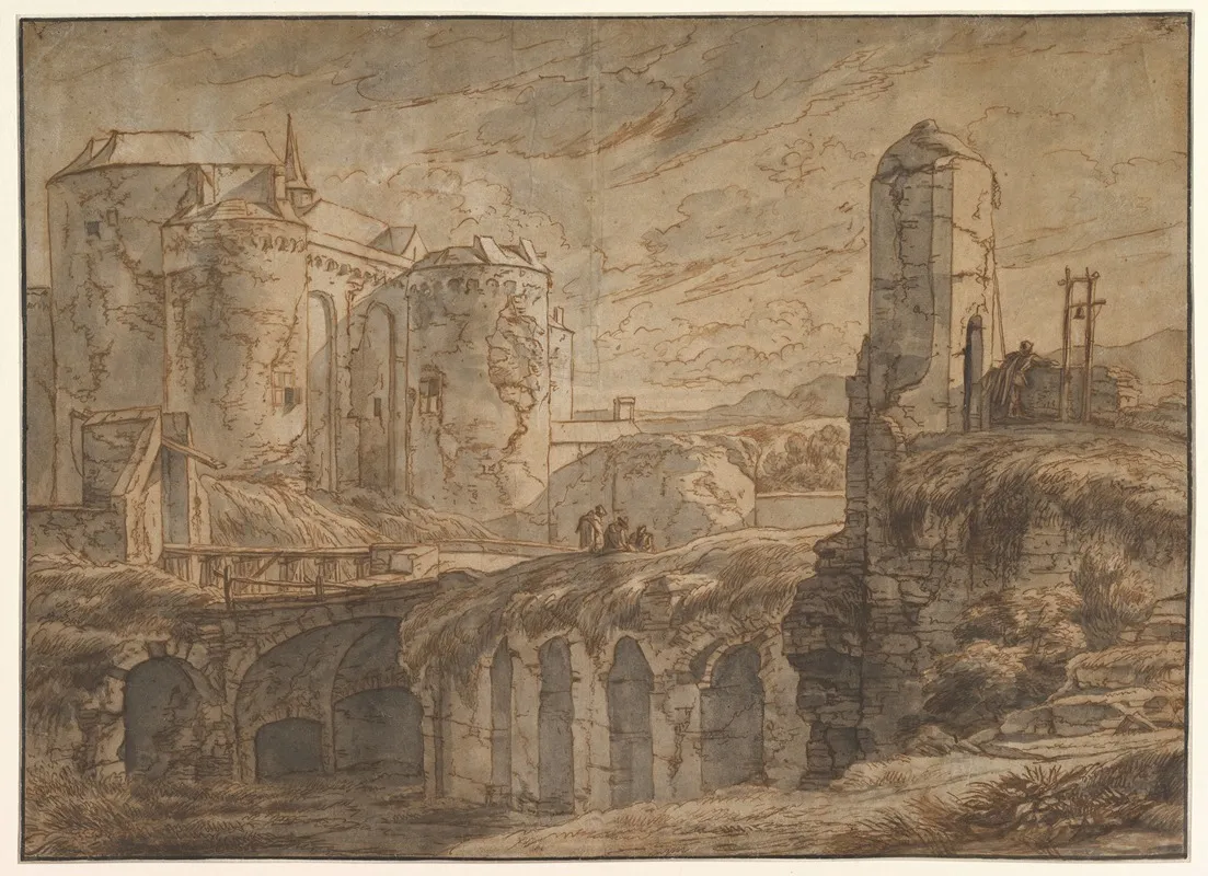 The Gate Of Bruges At Sluis Wall Art by Hendrik van Minderhout - High-Resolution Digital Print