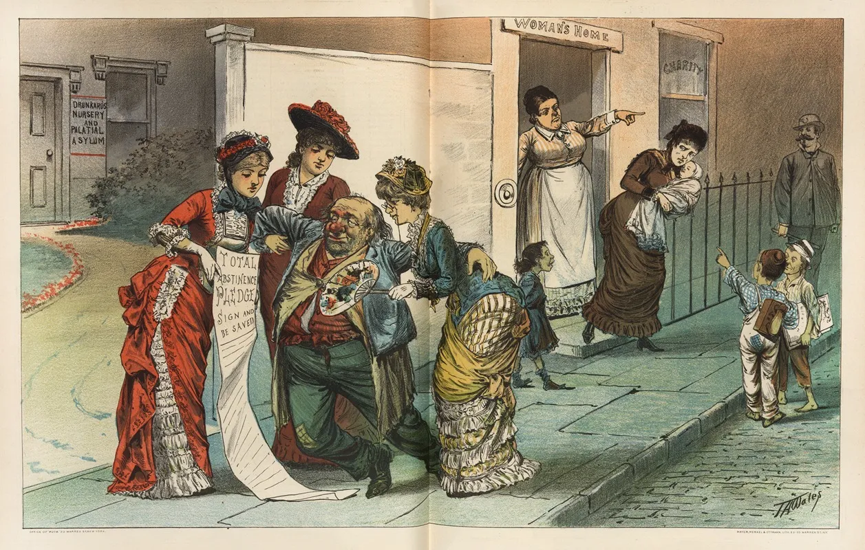The Gentler Sex Charity For The Drunken Brother Contempt For The Unfortunate Sister Wall Art by James Albert Wales - High-Resolution Digital Print