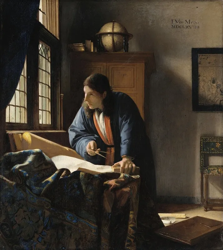 The Geographer Wall Art by Johannes Vermeer - High-Resolution Digital Print