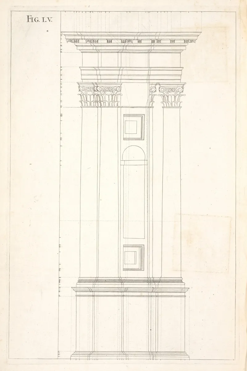 The Geometrical Elevation Of A Corinthian Work Wall Art by Andrea Pozzo - High-Resolution Digital Print