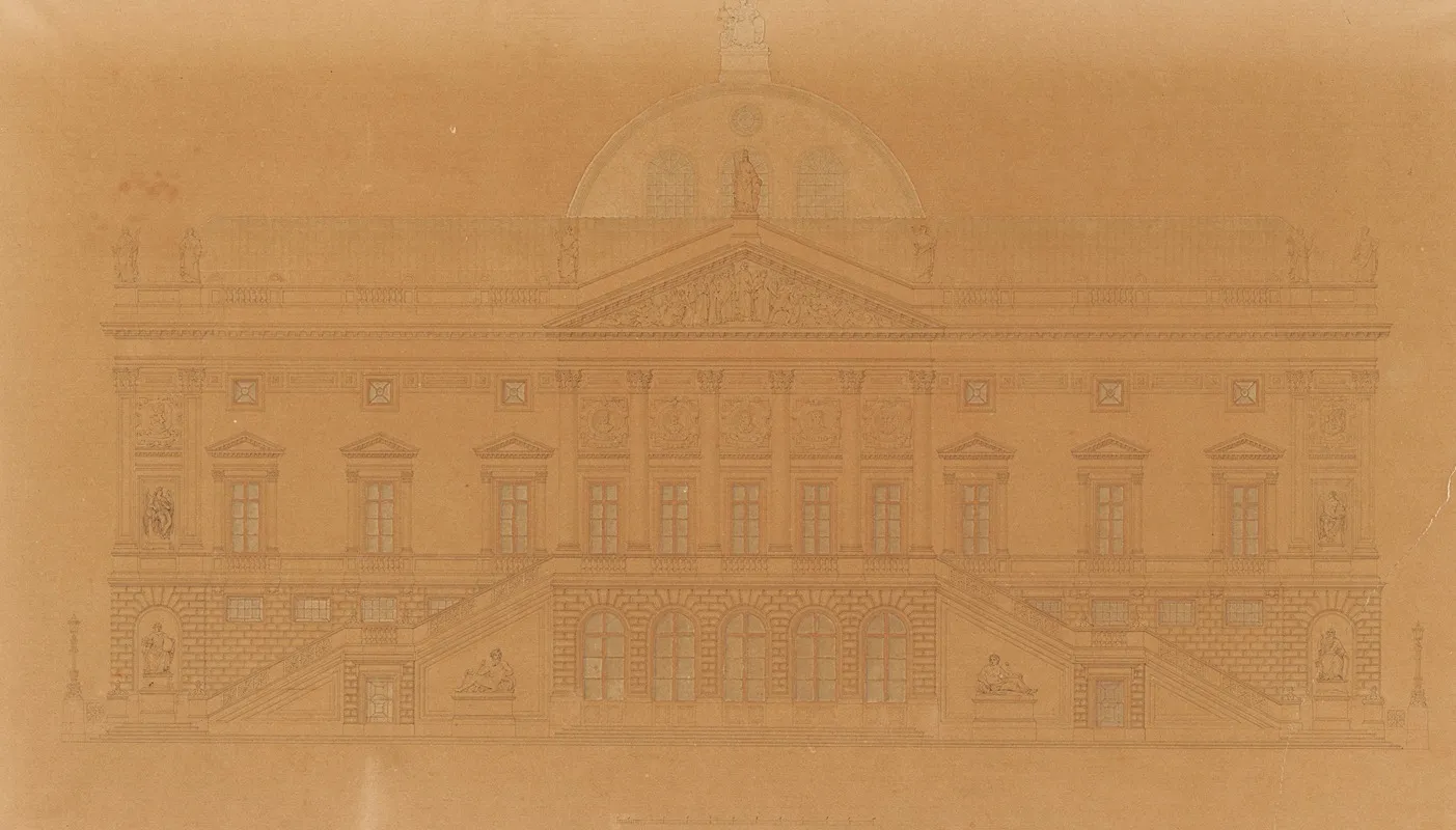 The Ghent Court Of Justice Plans And Architectural Drawings Wall Art by Lodewijk Jozef Adriaan Roelandt - High-Resolution Digital Print