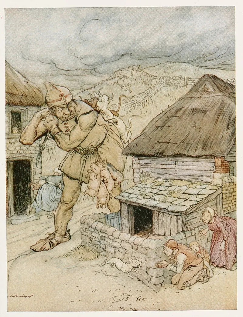 The Giant Cormoran Was The Terror Of All The Country Side Wall Art by Arthur Rackham - High-Resolution Digital Print