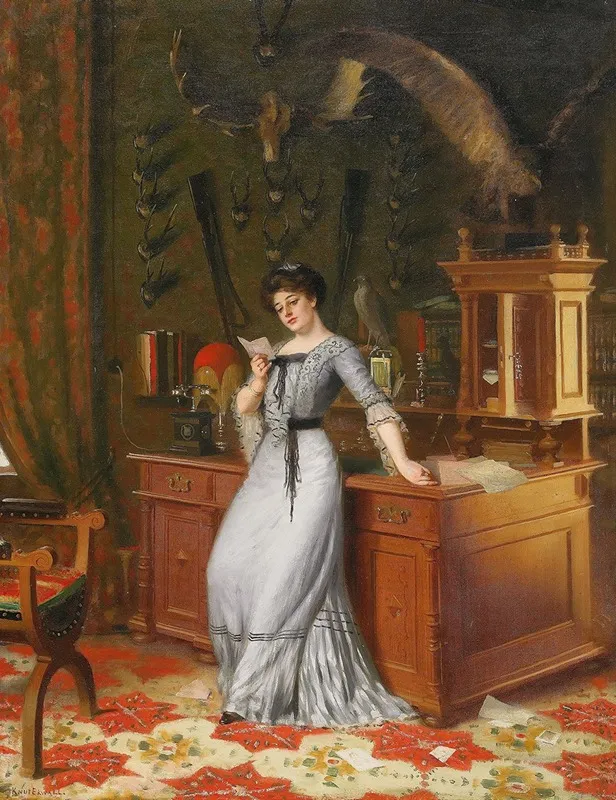 The Girl With The Letter Wall Art by Knut Ekwall - High-Resolution Digital Print