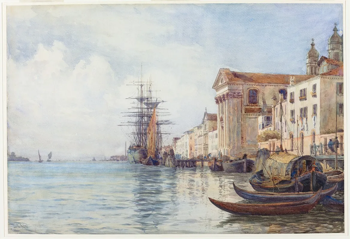The Giudecca Canal With Shipping Near The Chiesa Dei Gesuati Wall Art by David Law - High-Resolution Digital Print