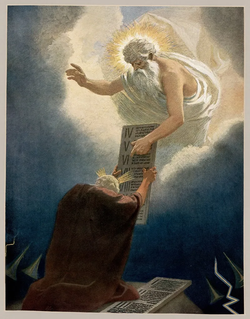 The Giving Of The Law At Sinai 3 Wall Art by Gebhard Fugel - High-Resolution Digital Print