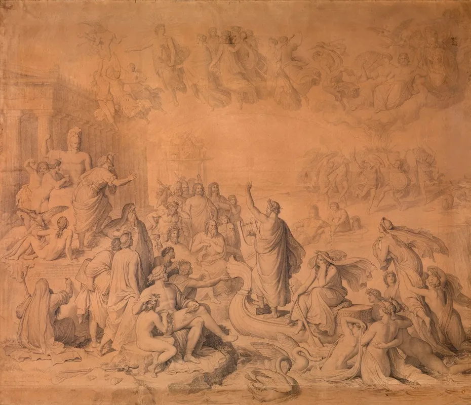 The Gods Of Greece Wall Art by Wilhelm von Kaulbach - High-Resolution Digital Print