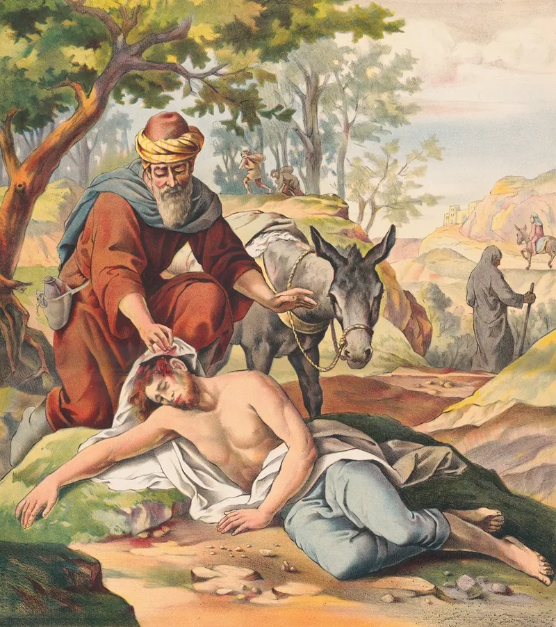 The Good Samaritan 14 Wall Art by Stecher Litho. Co - High-Resolution Digital Print