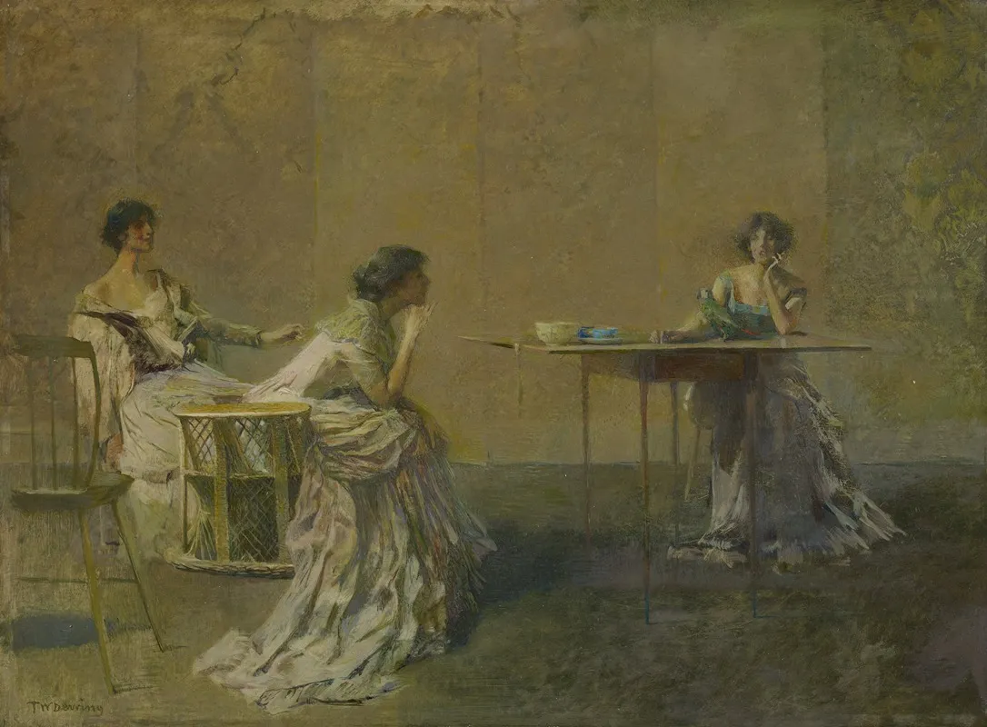 The Gossip 4 Wall Art by Thomas Wilmer Dewing - High-Resolution Digital Print