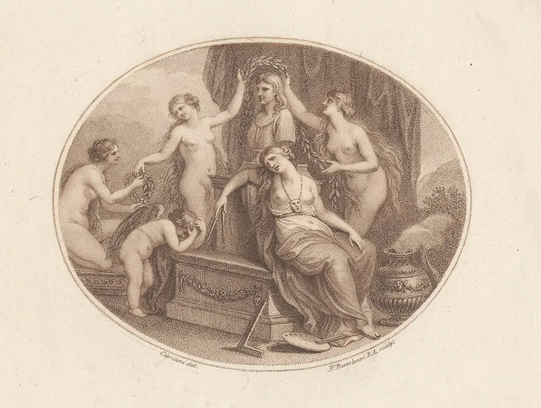 The Graces Crowning The Bust Of Raphael