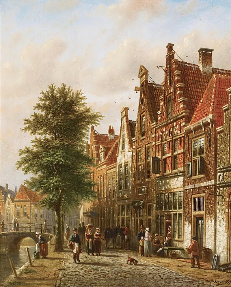The Grachten Wall Art by Johannes Franciscus Spohler - High-Resolution Digital Print