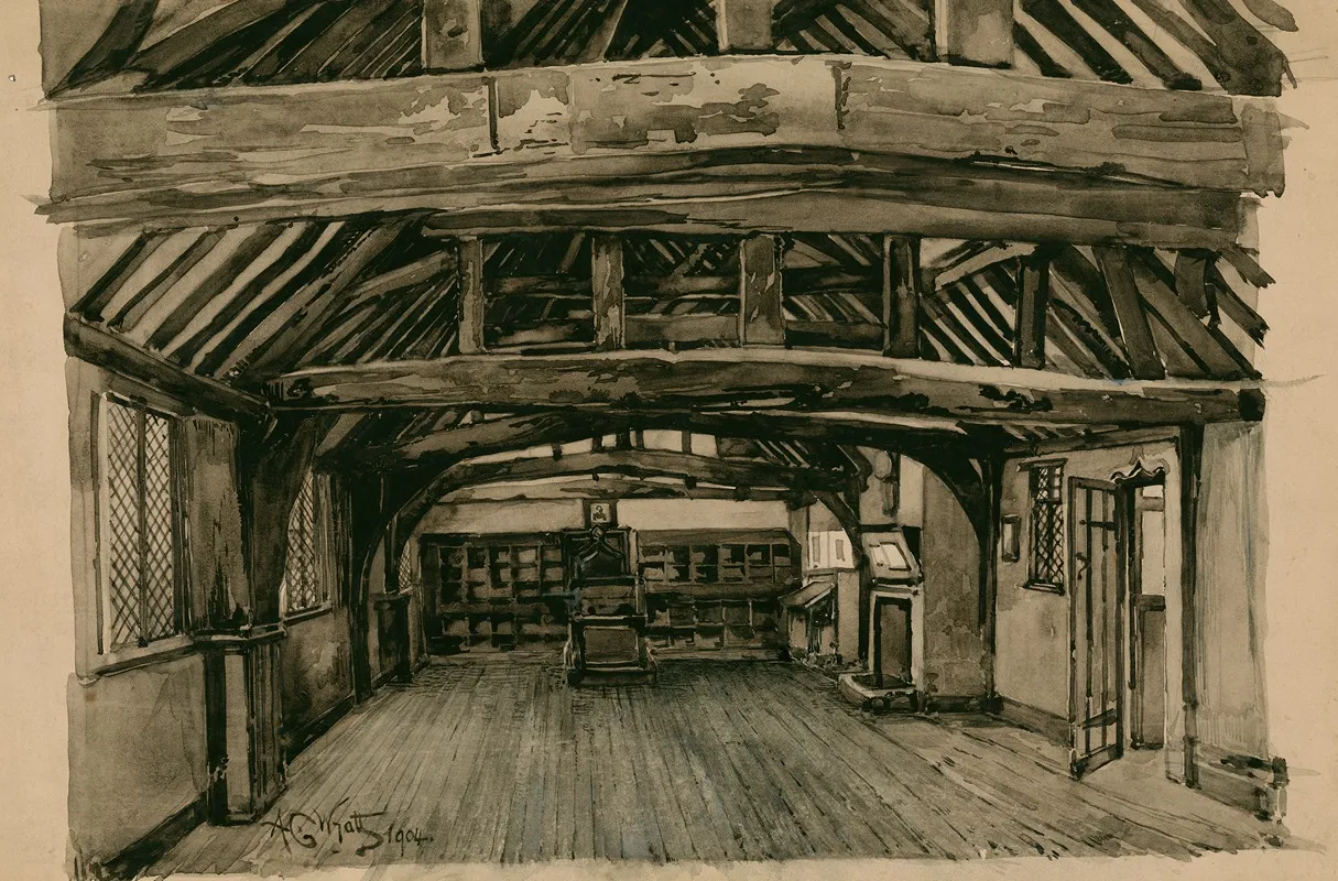 The Grammar School Stratford On Avon The Room Where Shakespeare Is Traditionally Said To Have Been Taught Wall Art by A.C. Wyatt - High-Resolution Digital Print