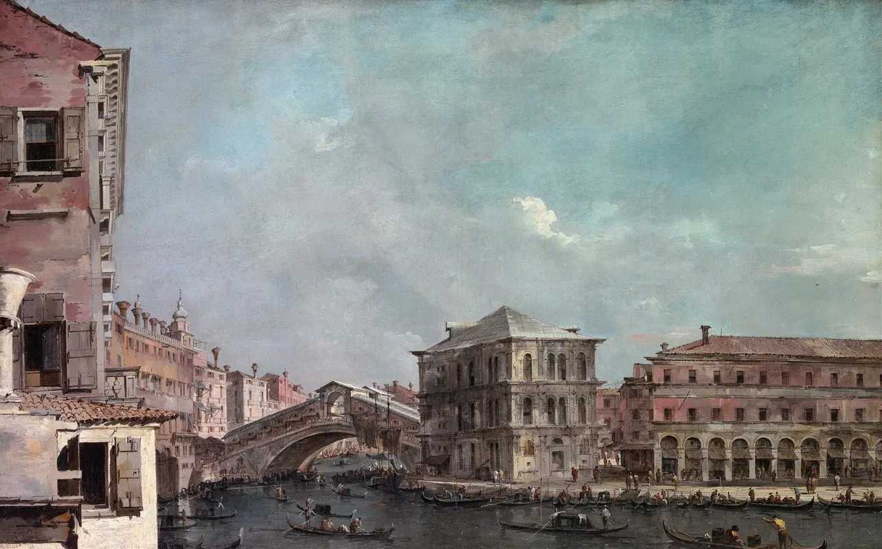 The Grand Canal Above The Rialto Wall Art by Francesco Guardi - High-Resolution Digital Print