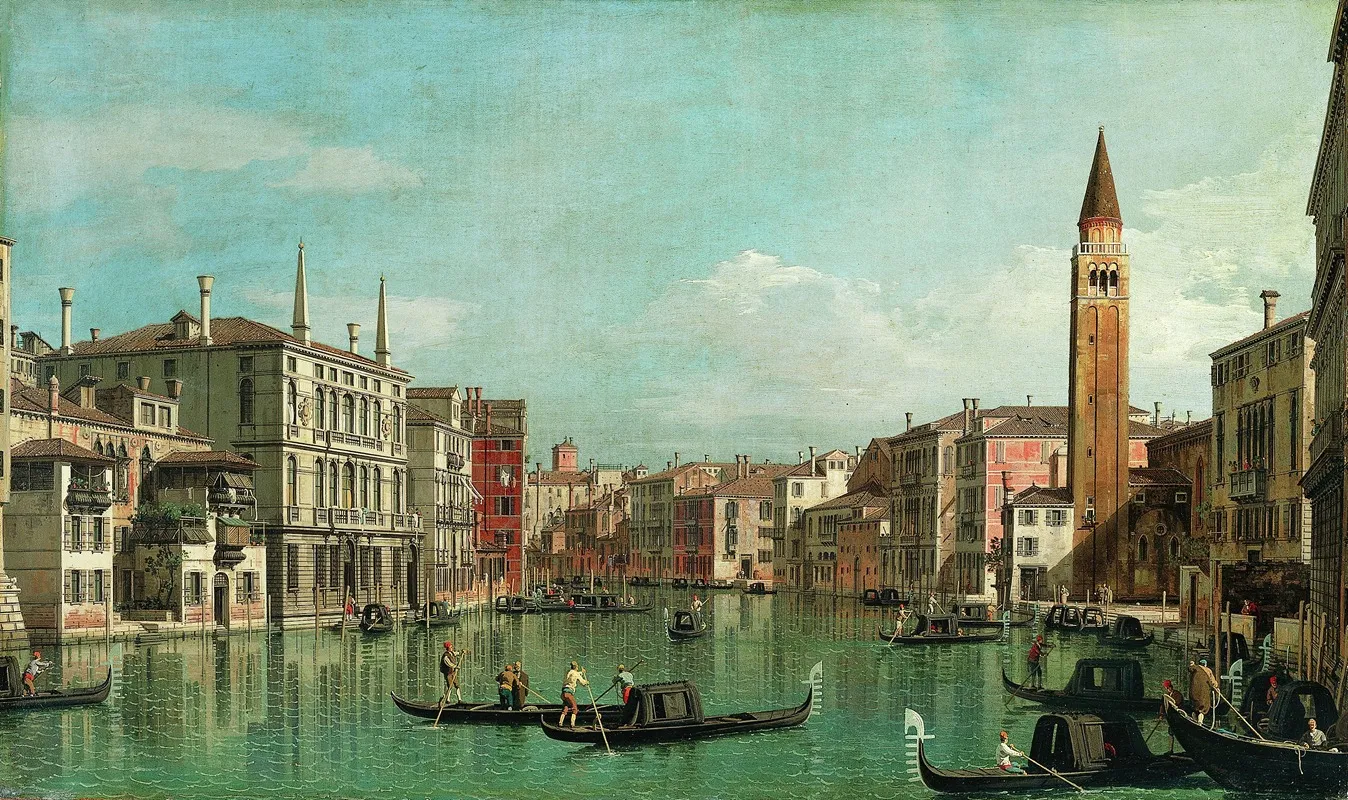 The Grand Canal Venice Looking Southeast With The Campo Della Carita To The Right