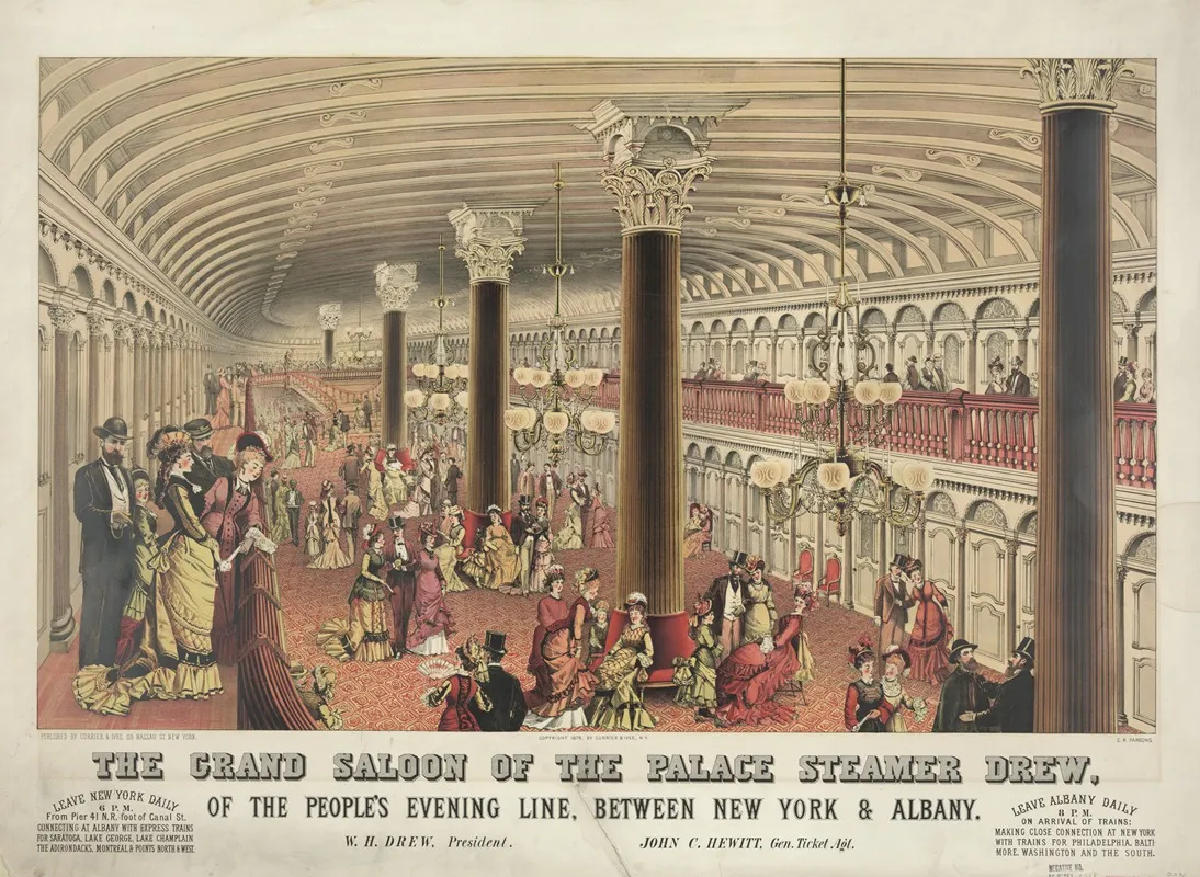 The Grand Saloon Of The Palace Steamer Drew