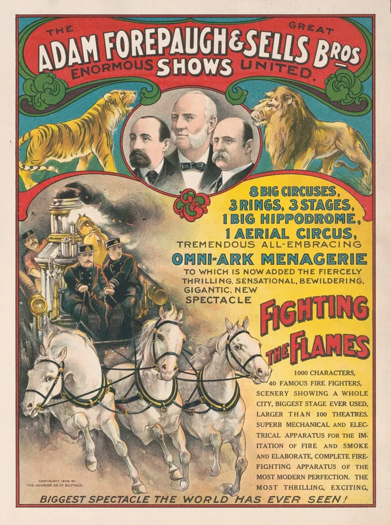 The Great Adam Forepaugh And Sells Bros Americas Enormous Shows United 2 Wall Art by Courier Litho. Co. - High-Resolution Digital Print
