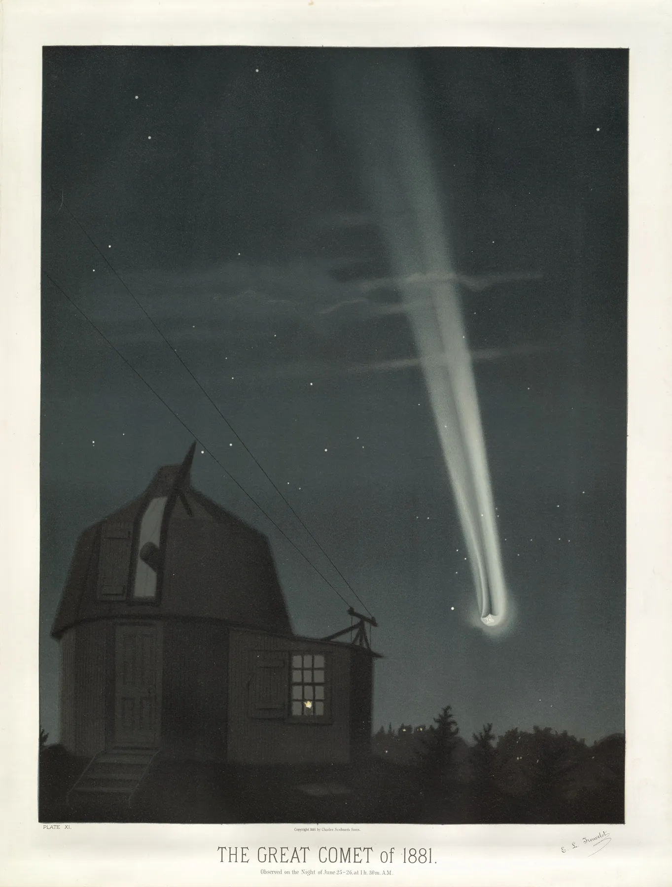 The Great Comet Of 1881 Wall Art by Étienne Léopold Trouvelot - High-Resolution Digital Print