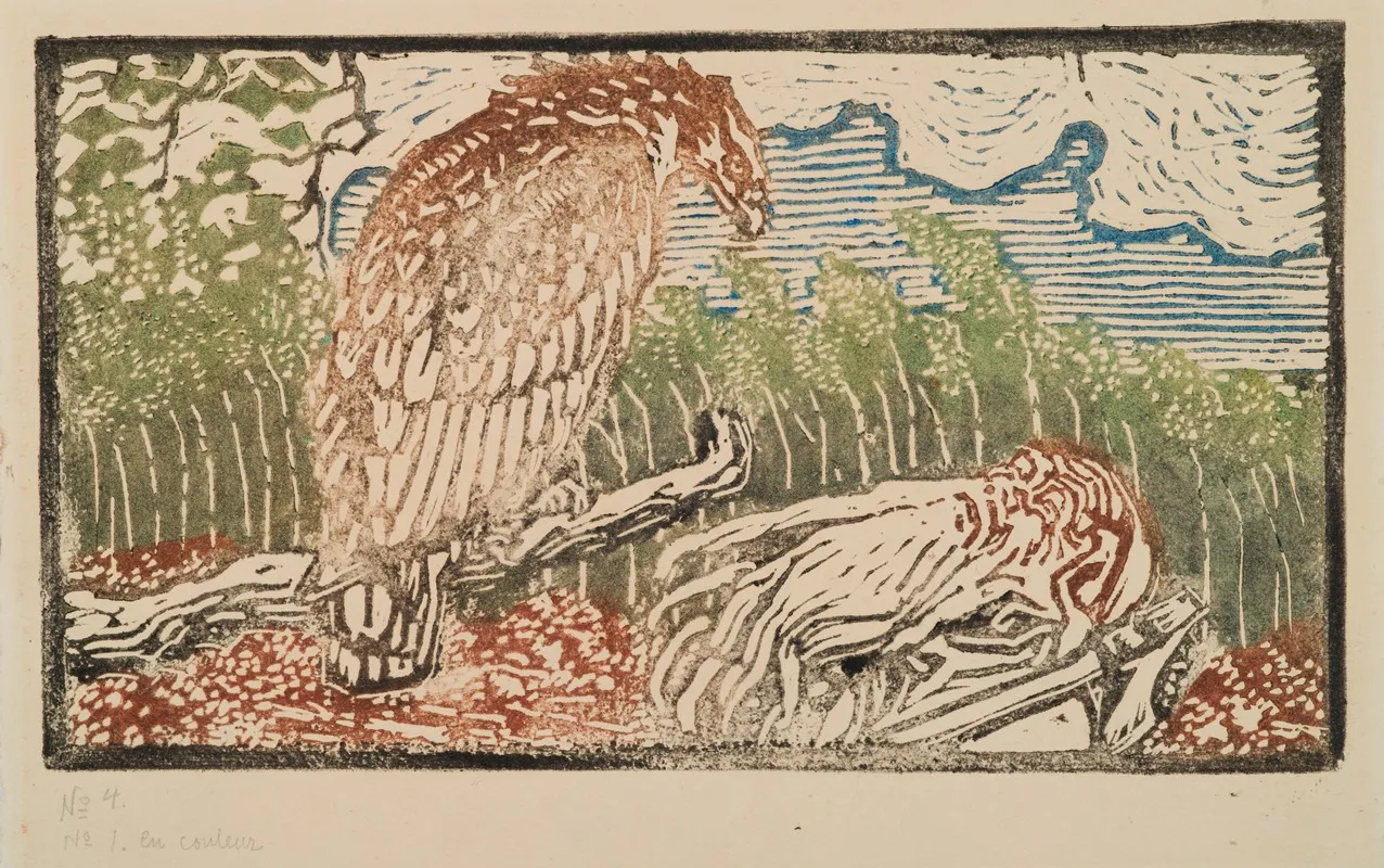 The Great Kalevala Woodcut Print Of Vainamoinen And The Eagle 2