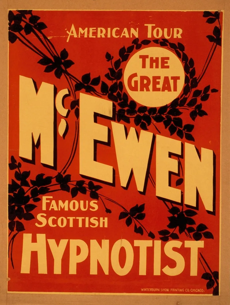 The Great Mcewen Famous Scottish Hypnotist Wall Art by Winterburn Show Printing Co. - High-Resolution Digital Print