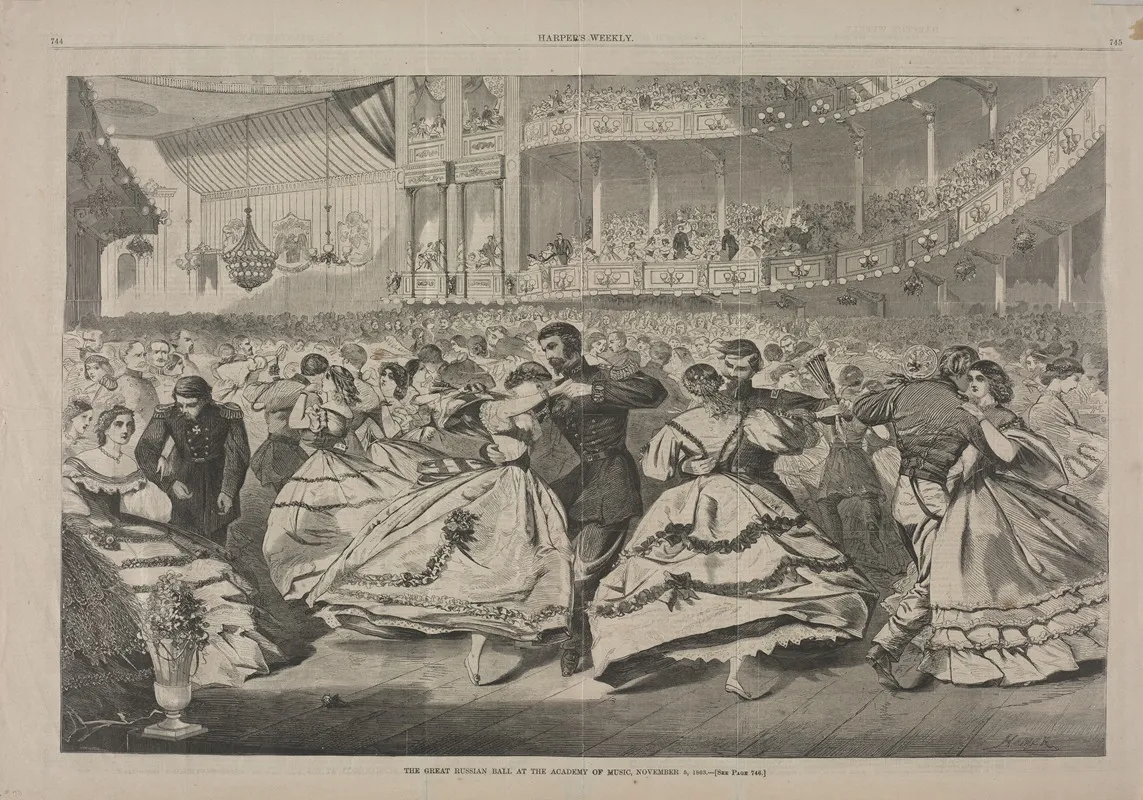The Great Russian Ball At The Academy Of Music November 5 1863 Wall Art by Winslow Homer - High-Resolution Digital Print