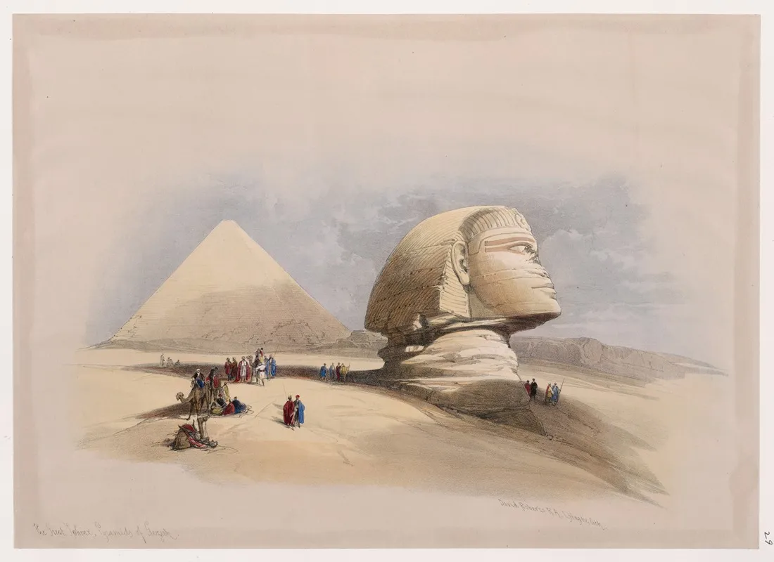 The Great Sphinx Pyramids Of Gezeeh Wall Art by David Roberts - High-Resolution Digital Print