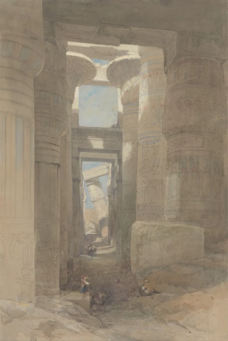 The Great Temple Of Amon Karnak The Hypostyle Hall Wall Art by David Roberts - High-Resolution Digital Print