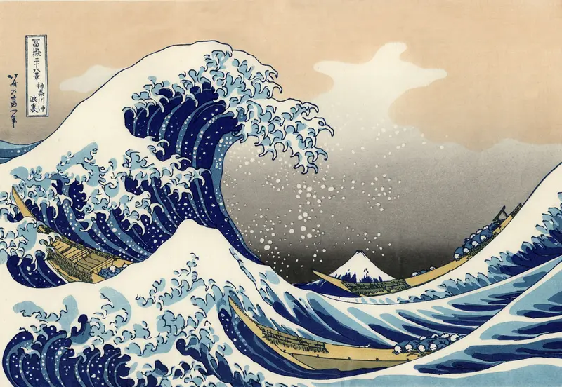 The Great Wave off Kanagawa Wall Art by Katsushika Hokusai - High-Resolution Digital Print