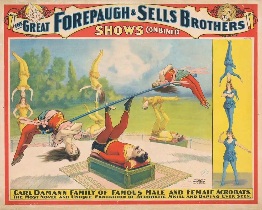 The Greatest Forepaugh Sells Brothers Shows Combined Carl Damann Family Of Famous Male And Female Acrobats