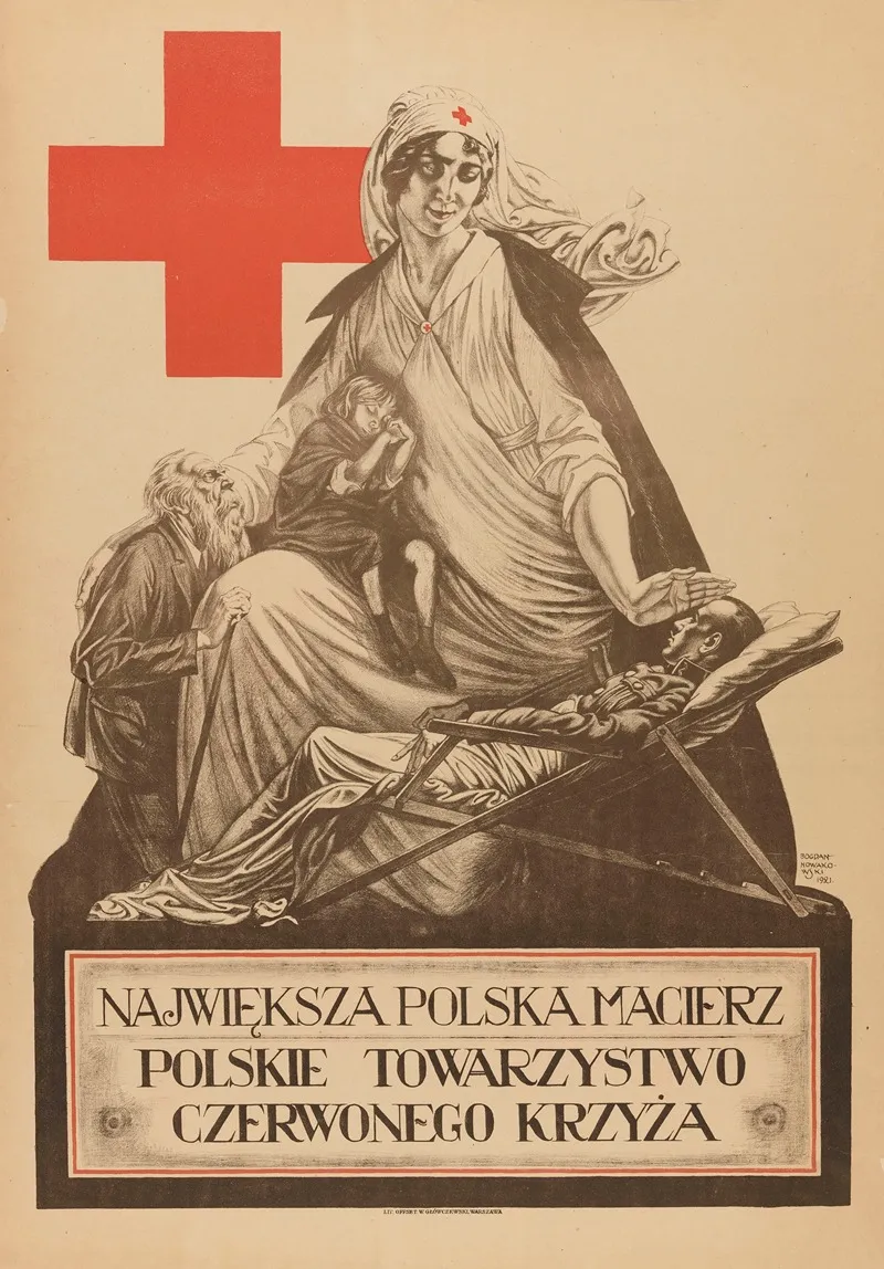 The Greatest Polish Mother Polish Red Cross Wall Art by Bogdan Nowakowski - High-Resolution Digital Print