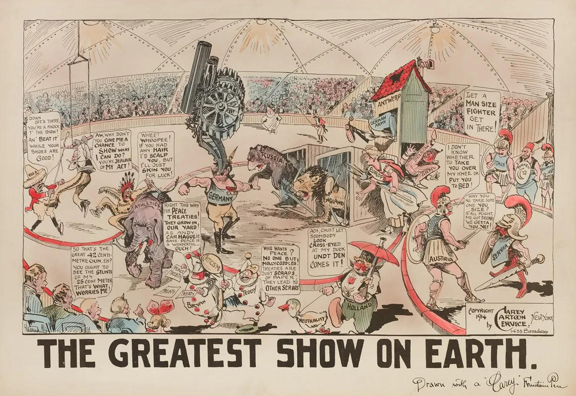 The Greatest Show On Earth Wall Art by Carey Cartoon Service - High-Resolution Digital Print