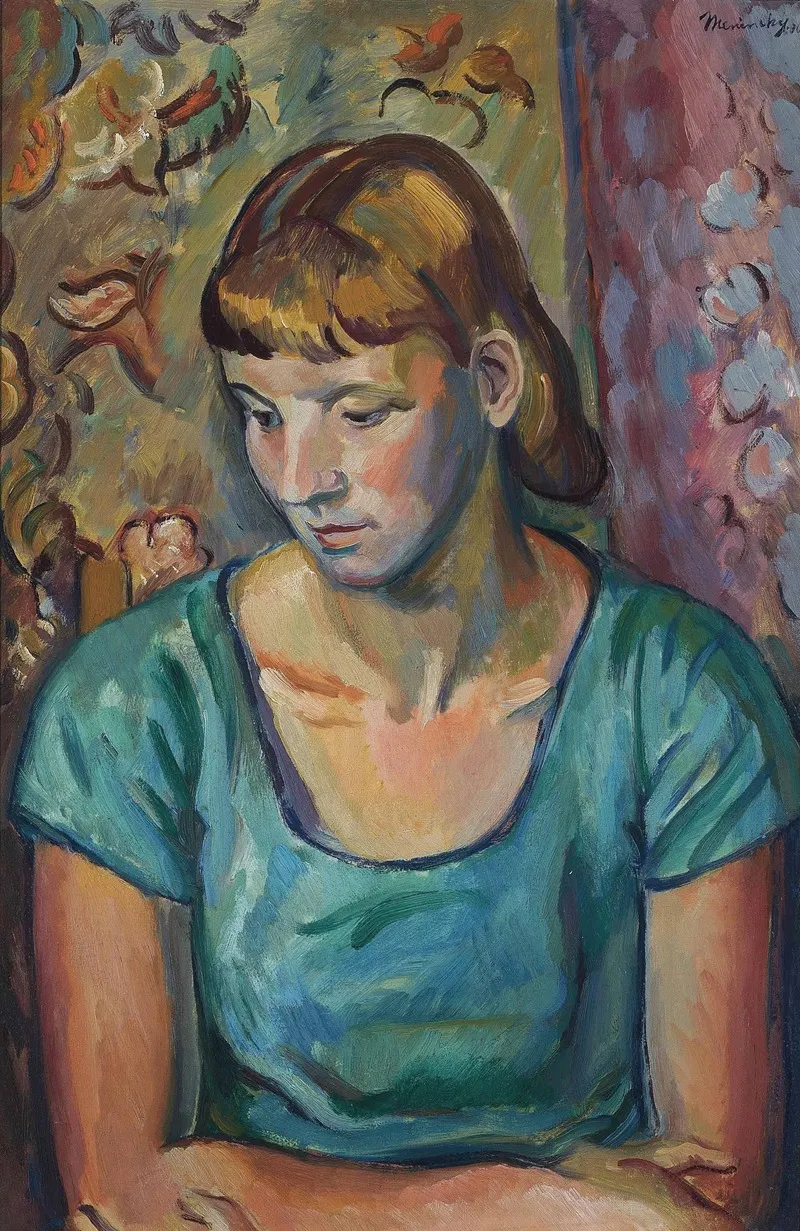 The Green Dress 4 Wall Art by Bernard Meninsky - High-Resolution Digital Print