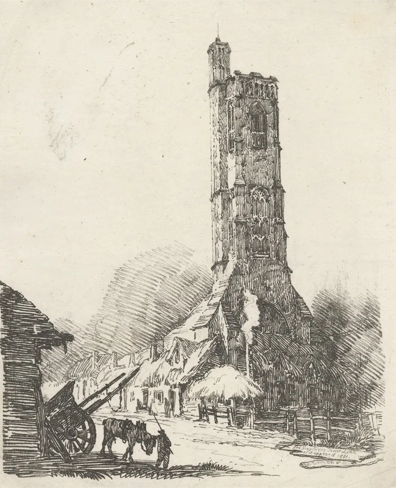 The Greyfriars Tower Lynn As It Appeared 1801 Wall Art by Robert Dixon - High-Resolution Digital Print
