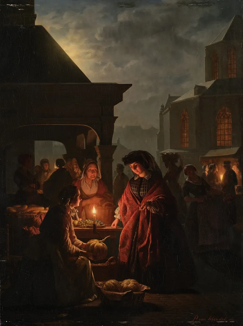 The Groenmarkt In The Hague At Night