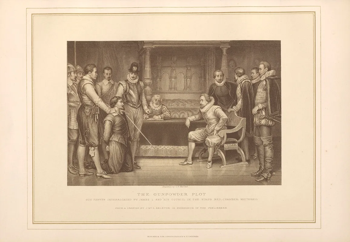 The Gunpowder Plot Guy Fawkes Interrogated By James I J M L Ralston Wall Art by Thomas Archer - High-Resolution Digital Print