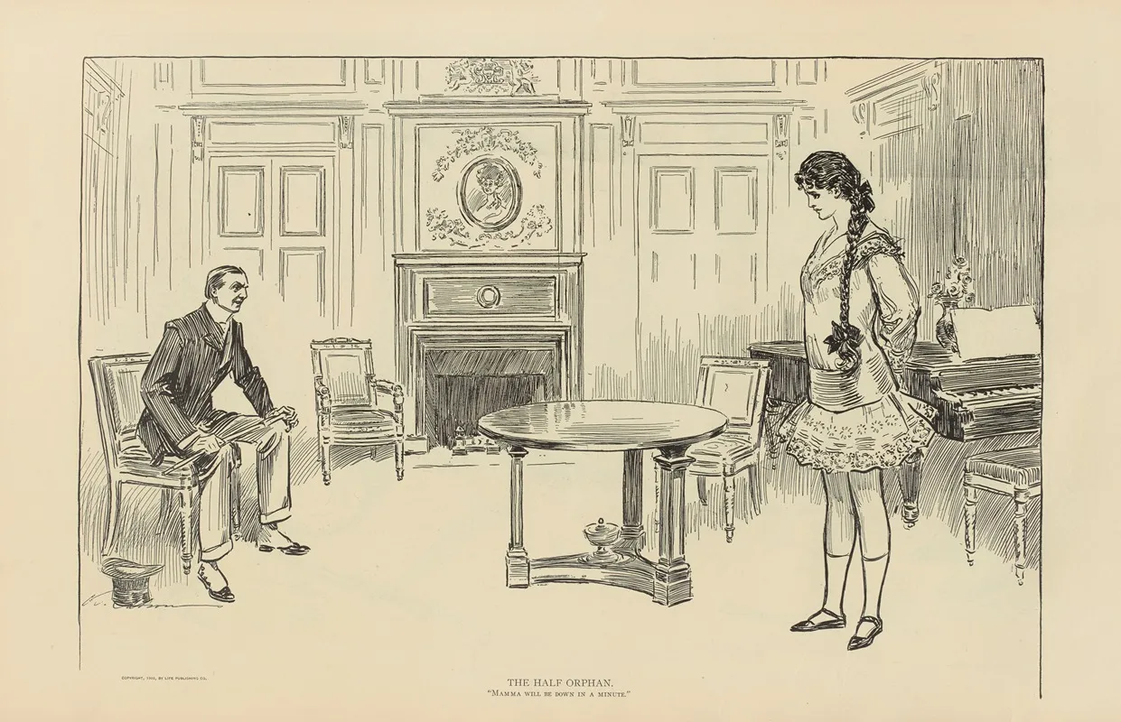 The Half Orphan Wall Art by Charles Dana Gibson - High-Resolution Digital Print