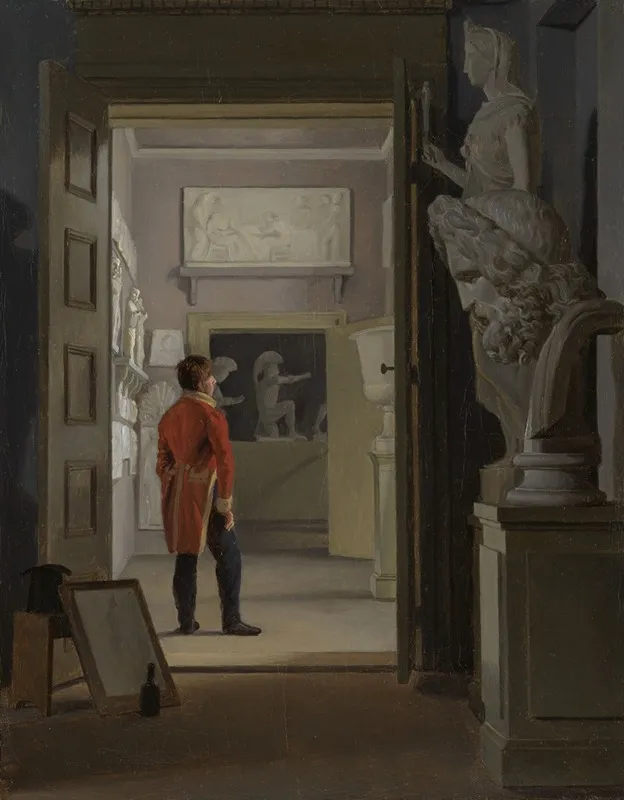 The Hall Of Antiquities At Charlottenborg Palace Copenhagen Wall Art by Adam August Müller - High-Resolution Digital Print