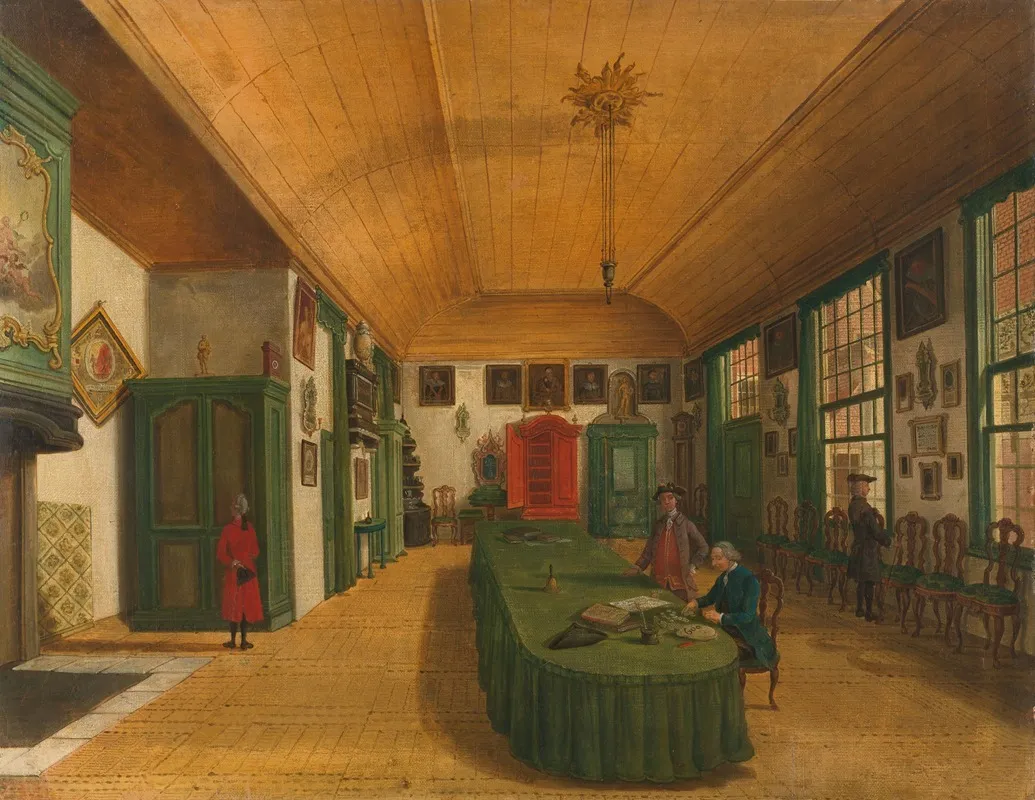 The Hall Of The Artistic Society Kunst Wordt Door Arbeid Verkregen Art Is Acquired Through Labor In Leiden Wall Art by Paulus Constantijn la Fargue - High-Resolution Digital Print
