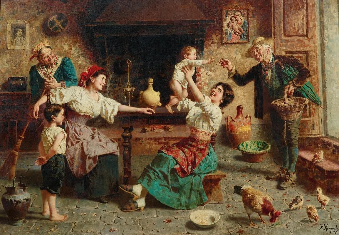 The Happy Family 4 Wall Art by Eugenio Zampighi - High-Resolution Digital Print