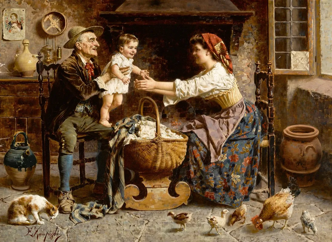 The Happy Family 6 Wall Art by Eugenio Zampighi - High-Resolution Digital Print