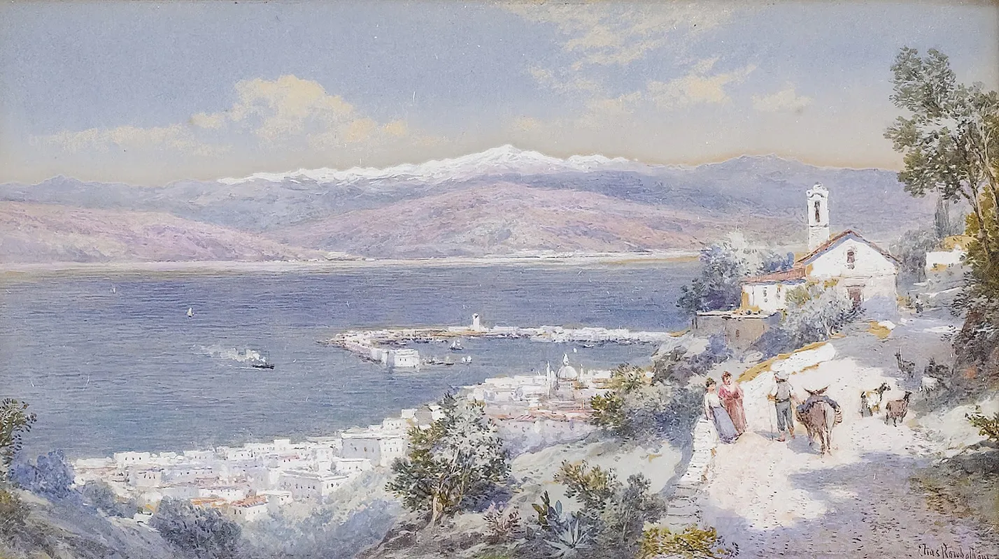 The Harbour Of Messina With The Shore Of Calabria In The Distance Wall Art by Charles Rowbotham - High-Resolution Digital Print
