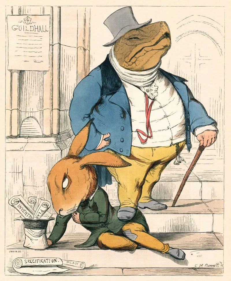 The Hare And The Tortoise Wall Art by Charles Henry Bennett - High-Resolution Digital Print