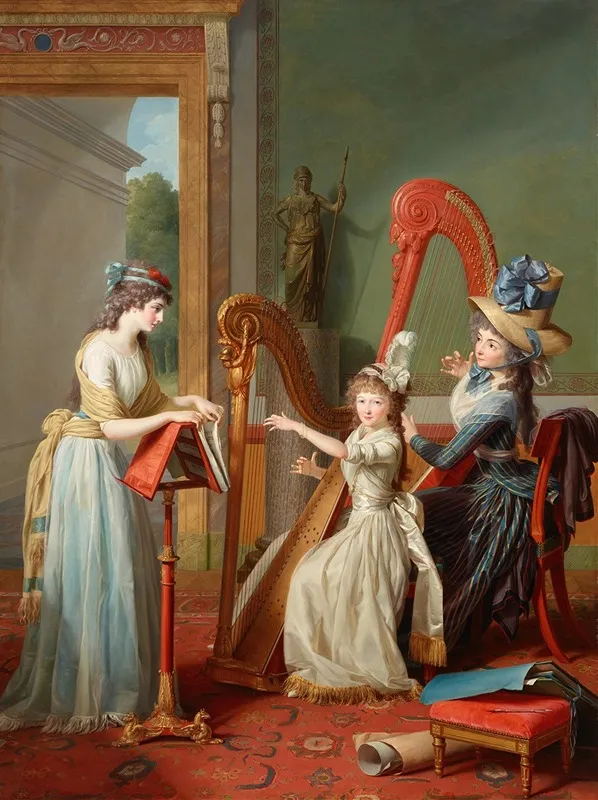 The Harp Lesson Wall Art by Jean Antoine Théodore Giroust - High-Resolution Digital Print
