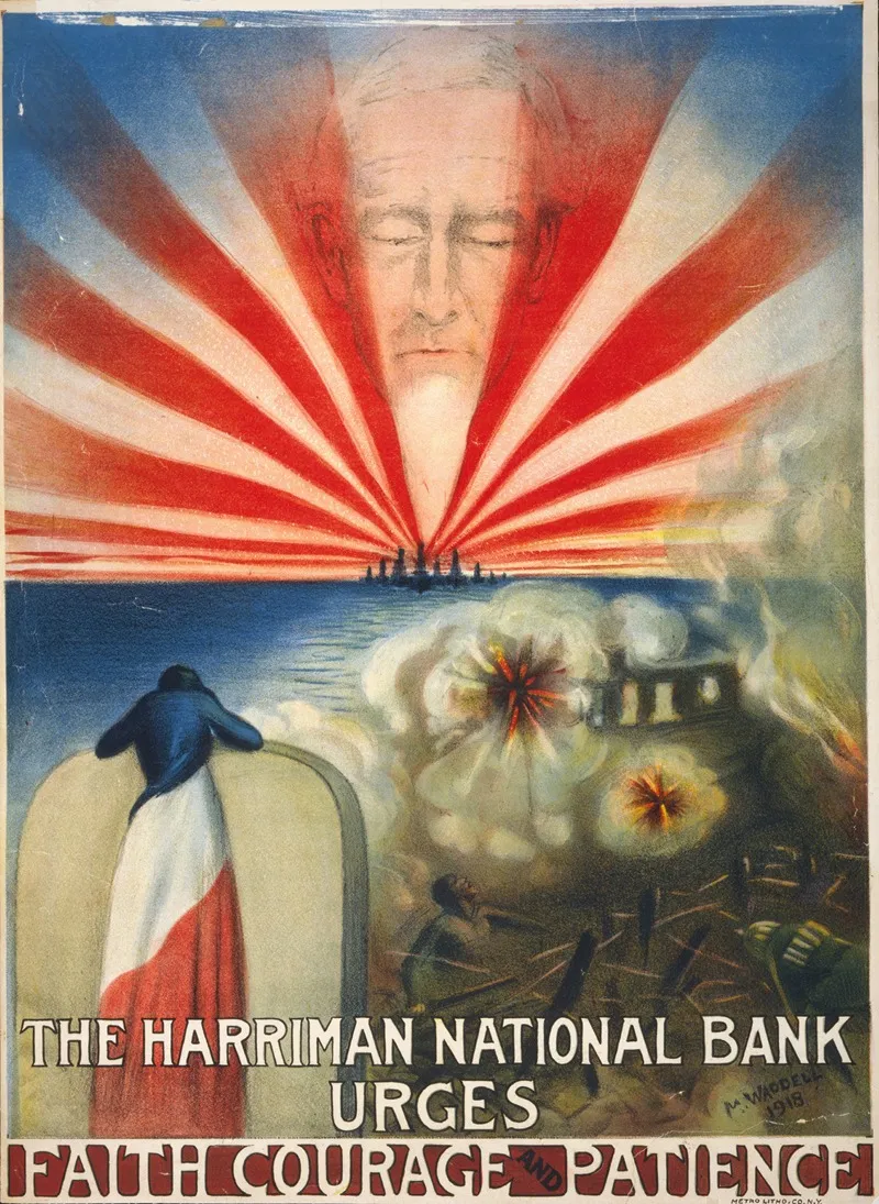 The Harriman National Bank Urges Faith Courage And Patience Wall Art by M. Waddell - High-Resolution Digital Print