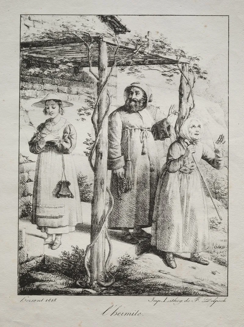 The Hermit 7 Wall Art by Louis Hersent - High-Resolution Digital Print