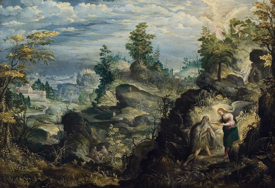 The Hermit Onofrius In The Wilderness Wall Art by Antonín Stevens - High-Resolution Digital Print