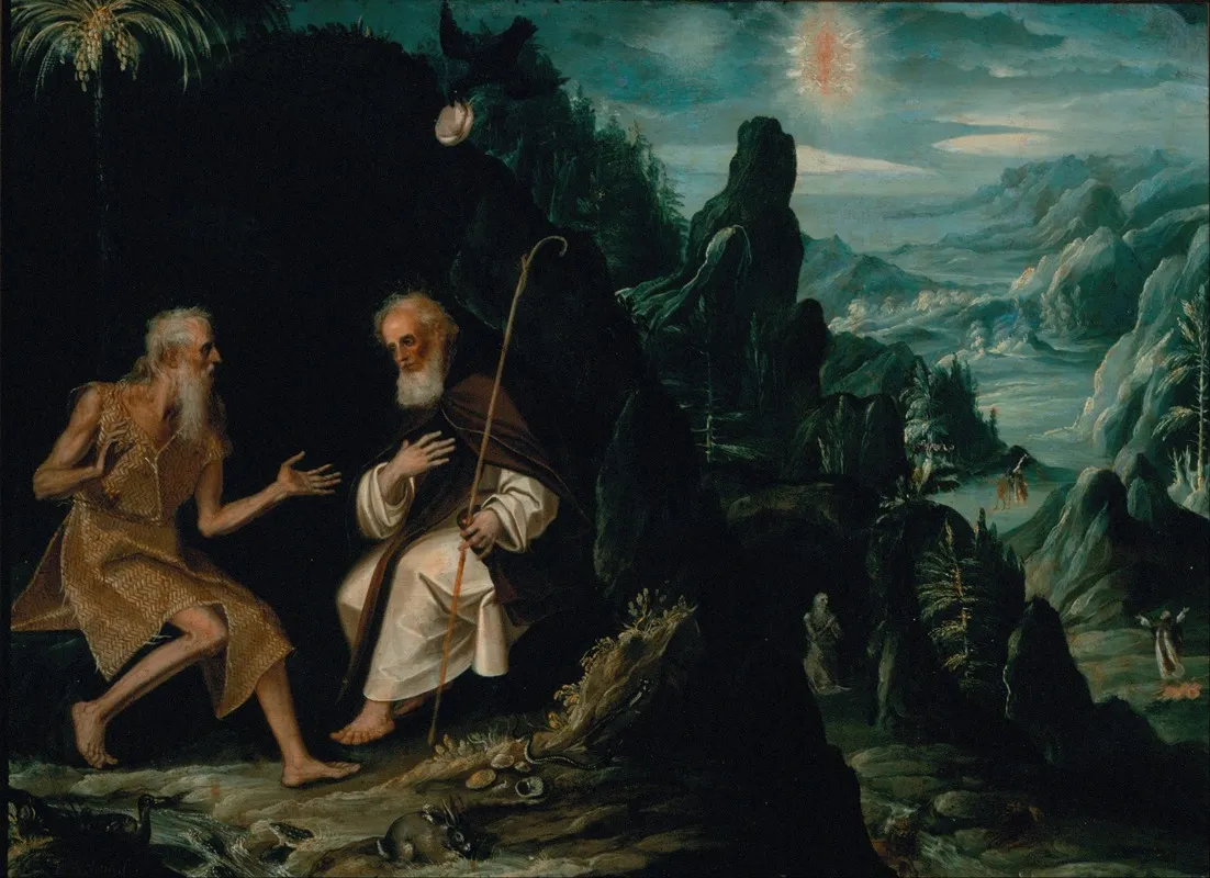 The Hermits Saint Paul And Saint Anthony Wall Art by Baltasar de Echave Ibía - High-Resolution Digital Print