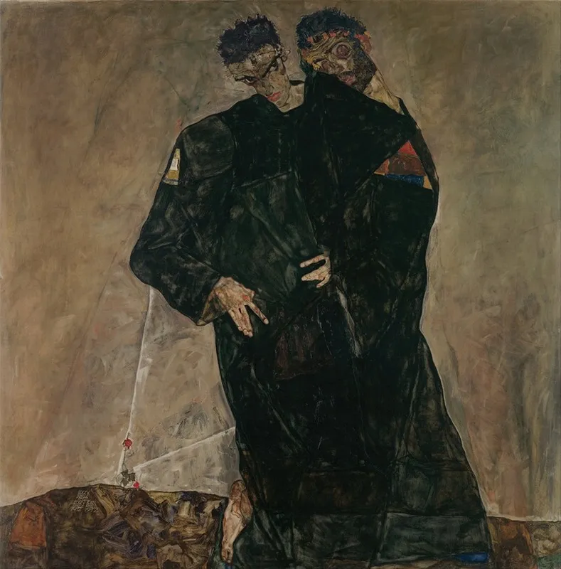 The Hermits Wall Art by Egon Schiele - High-Resolution Digital Print