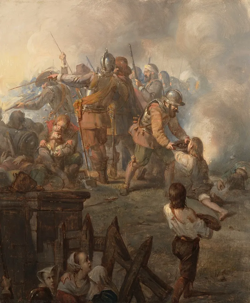 The Heroic Defense Of Aardenburg Anno 1672 Wall Art by Barend Wijnveld - High-Resolution Digital Print