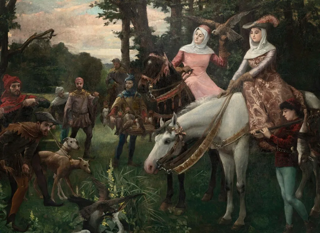 The Heron Hunting Wall Art by Henry Génois - High-Resolution Digital Print