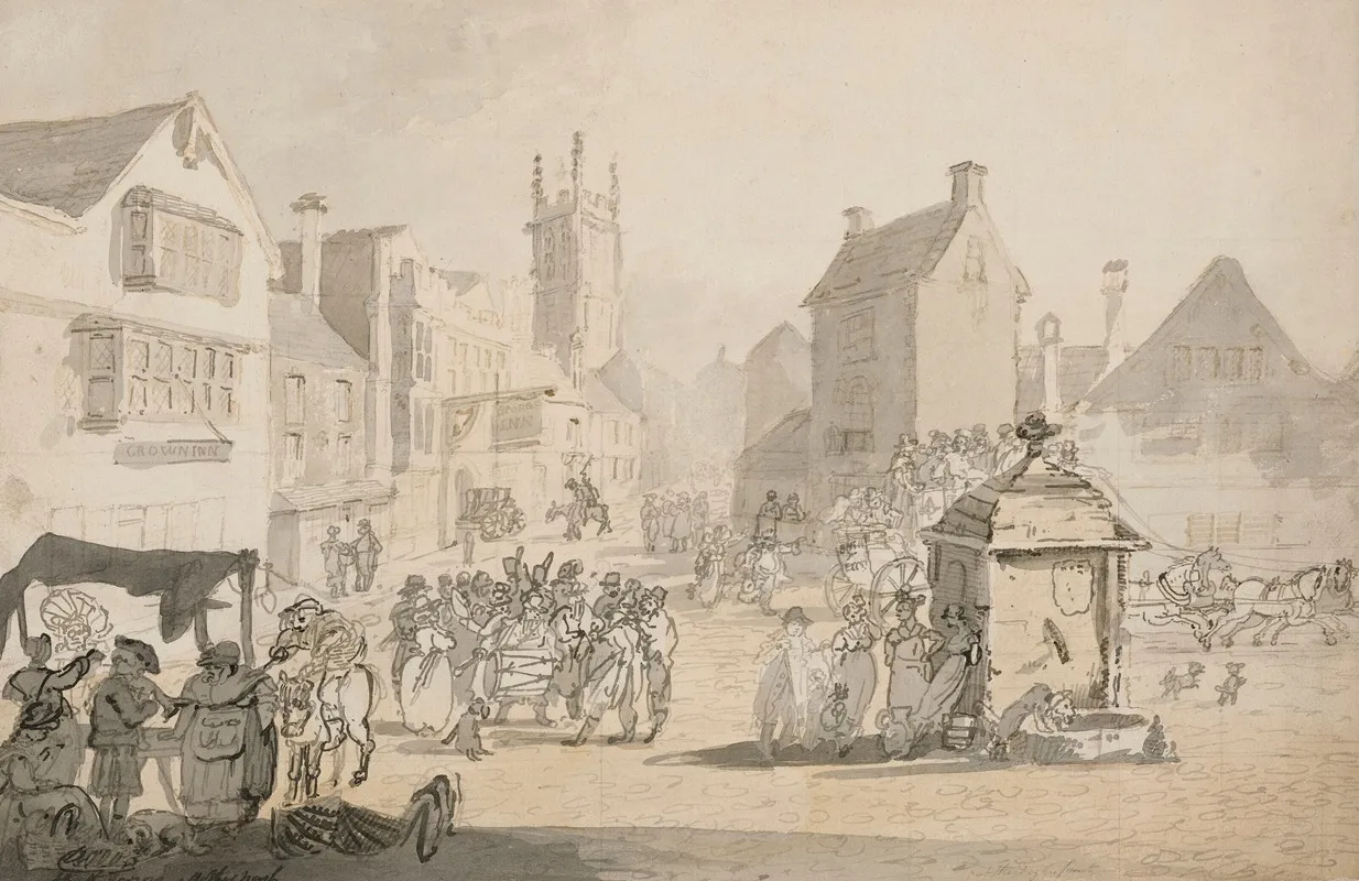 The High Street Glastonbury Somerset Wall Art by John Nixon - High-Resolution Digital Print